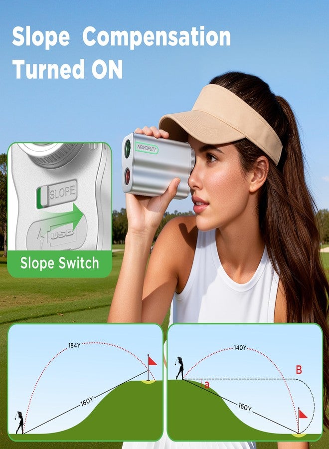 NOVOPUTT 1200 Yards Golf Range Finder with External Slope Switch, Magnetic Aviation Aluminum Body, 7X Magnification Laser Rangefinder for Golf & Hunting, USGA Tournament Legal, USB-C Rechargeable & 0.5S Lock - Image 3