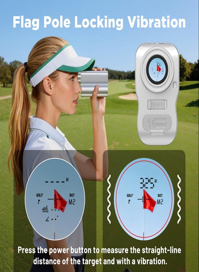 NOVOPUTT 1200 Yards Golf Range Finder with External Slope Switch, Magnetic Aviation Aluminum Body, 7X Magnification Laser Rangefinder for Golf & Hunting, USGA Tournament Legal, USB-C Rechargeable & 0.5S Lock - Image 5