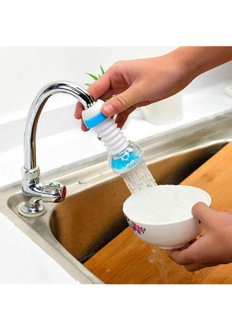 1 Pcs Faucet Splash Shower Tap Kitchen Water Filter Nozzle with Fan Inside (Blue) - Image 1