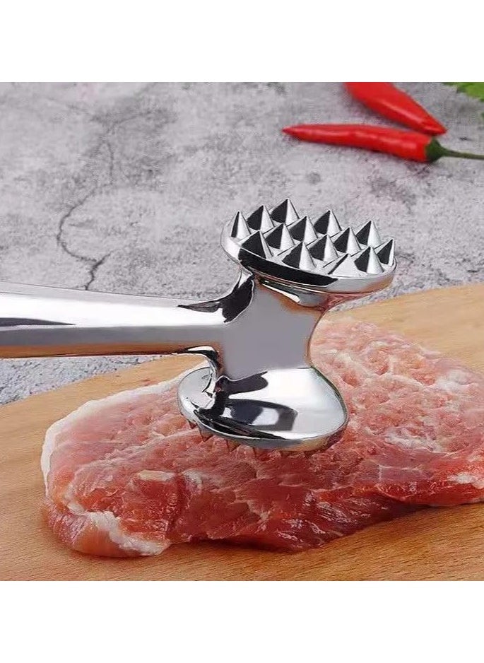 VIO - Double Sided Meat Tenderizer Hammer Heavy Duty Construction Kitchen Pounder Mallet Tool with Comfortable Grip Handle for Steak Beef Poultry Fish Meat Frozen Cuts Tenderizing Style 1 - Image 1