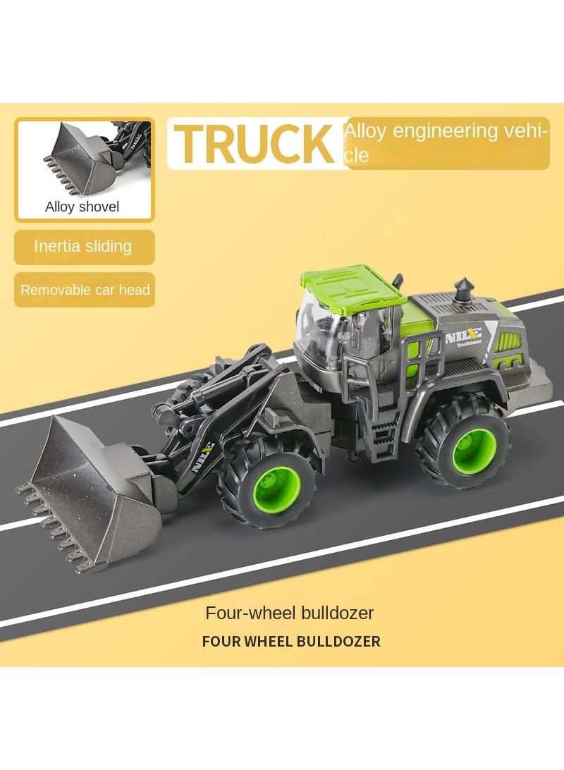 Nile 1 Pcs 4-Wheel Bulldozer Toys Mini Alloy Car Models Birthday Gift for Children Kids Boys 4-6 Years Old