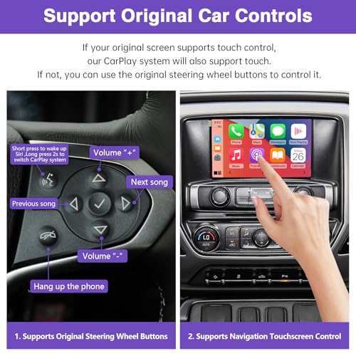 NINETOM 2026 Upgraded Wireless CarPlay & Android Auto Retrofit Module Compatible with Cadillac, Buick, Chevrolet and GMC (2014–2020) HMI 2.0 System, Supports Android Auto, Mirror Link - Image 4