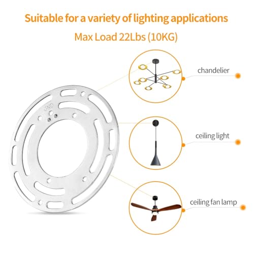 PEESIN 2 Pack Ceiling Light Mounting Bracket, Universal 4 Inch Light Crossbar, Steel Plate with Ground Screw, Close to Wall or Ceiling - Image 4