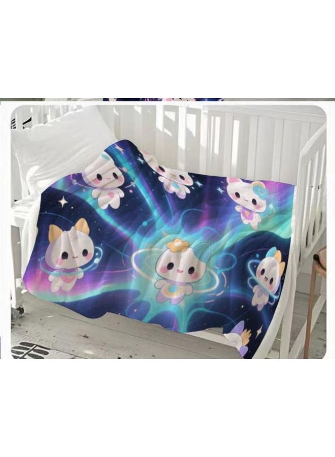 general Baby and children's cartoon flannel thin blanket (warm and comfortable, suitable for sleep, game use) 70cm*100cm - Image 1