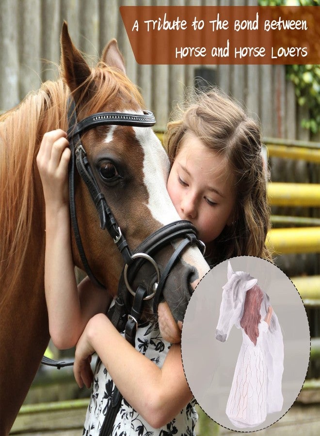 LUCKYBUNNY Girl Embracing Horses Statues, Hand-Painted Figurines Horse Gifts for Women, Memorial Figure Cowgirls Presents - Image 5