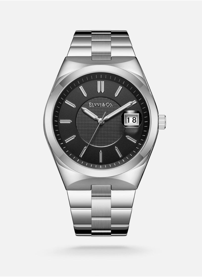 ELVVI - ELVVI & Co Men's Stainless Steel Waterproof Watch - Image 1