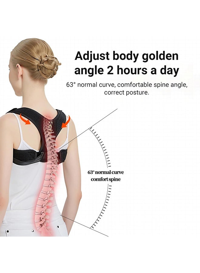 Back Support Brace and Posture Correction Belt Relieves Pain Stress and Fatigue with Neck Shoulder Clavicle and Spine Alignment Reshape Your Body With This Back Straightener and Be Attractive, Fit - Image 4