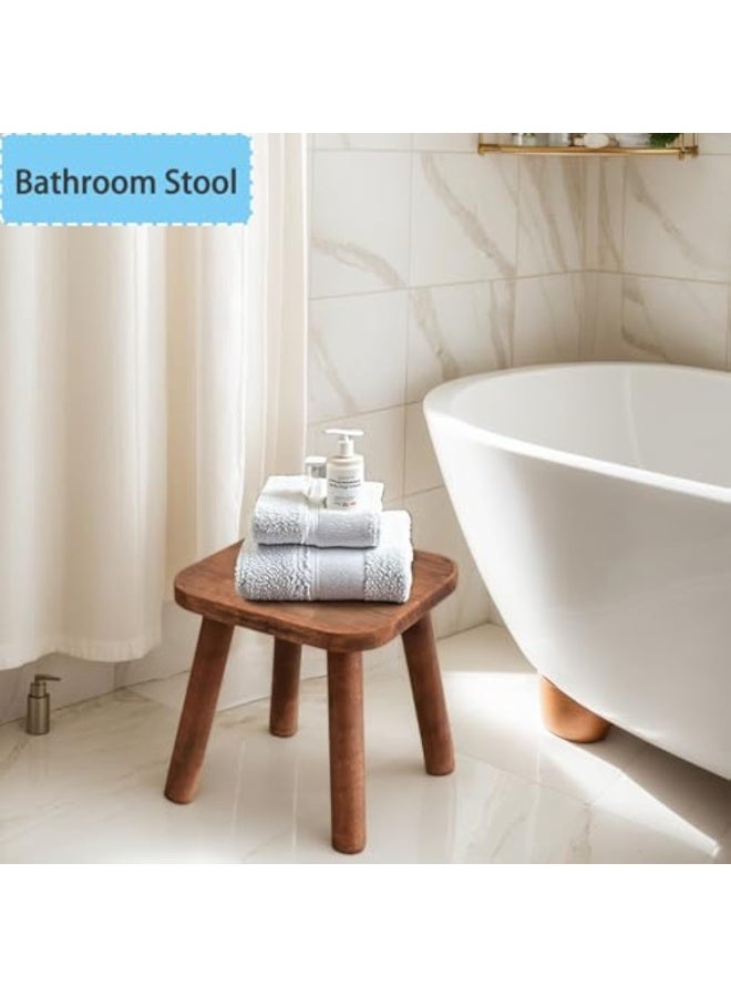 Arabest Wooden Step Stool for Adults & Kids - Multi-Functional Small Plant Stand, Footstool, & Toddler Chair - Durable, Easy Assembly, Portable, with Safety Pads - Classic 9.3" Design - Home Decor & Utility - Image 2