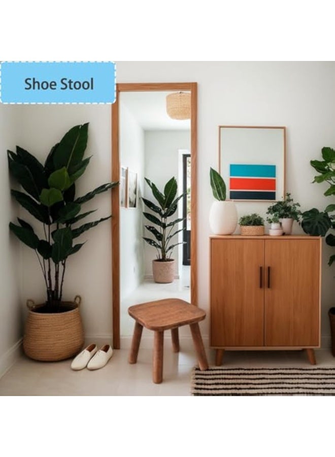 Arabest Wooden Step Stool for Adults & Kids - Multi-Functional Small Plant Stand, Footstool, & Toddler Chair - Durable, Easy Assembly, Portable, with Safety Pads - Classic 9.3" Design - Home Decor & Utility - Image 5