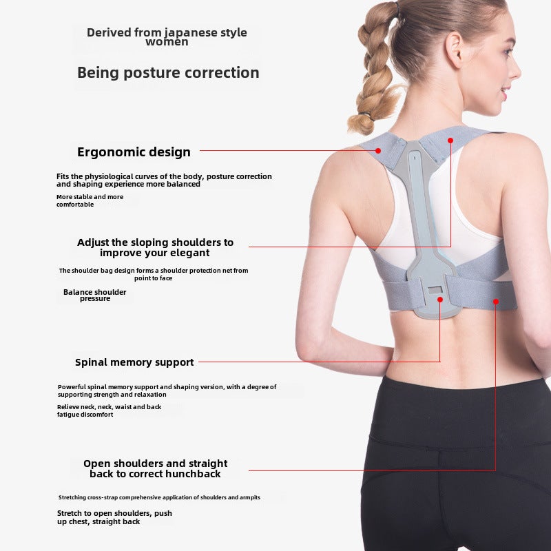 Generic Unisex Invisible Posture Corrector Back Brace Blue Plus Gray 