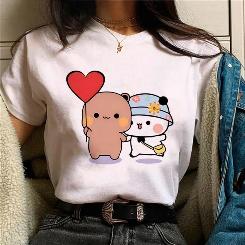 Cloth Doodle T-Shirt Female Cartoon Designer Anime Girl Graphic Funny Clothes - Image 1