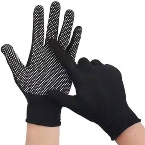 Shopeleven Black and White PVC Cricket Batting Gloves – Dotted Tennis Design for Men with Flexible and Secure Elastic Wrist - Image 2
