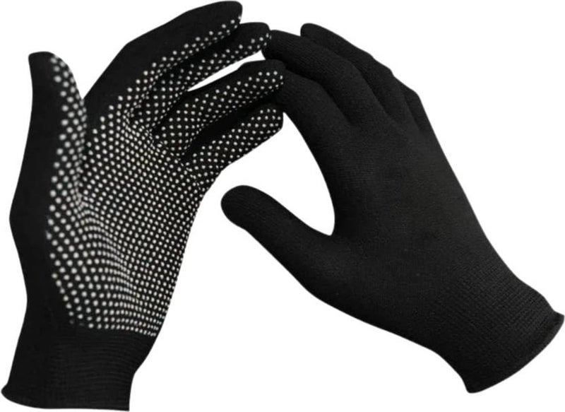 Shopeleven Black and White PVC Cricket Batting Gloves – Dotted Tennis Design for Men with Flexible and Secure Elastic Wrist - Image 5