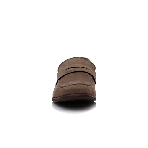 Ferro Aldo Dylan Men's Classic Penny Loafer | Slip-on Dress Shoe in Vegan Suede for Business, Formal & Casual | MFA19671 | in Cognac Brown Suede, Size 9.5 - Image 3
