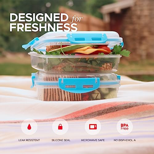 Tafura Sandwich Containers (2 Pack) Sandwich Box | Lunch Containers | Sandwich Containers for Lunch Boxes | Reusable Sandwich Holder, BPA Free (Blue) - Image 5