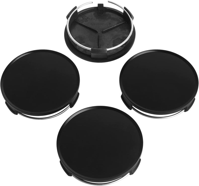 KitsPro 2.9Inch 75MM Wheel Center Caps, Pack of 4 (Matte Black, Outer 75MM, Inner 73MM) - Image 1