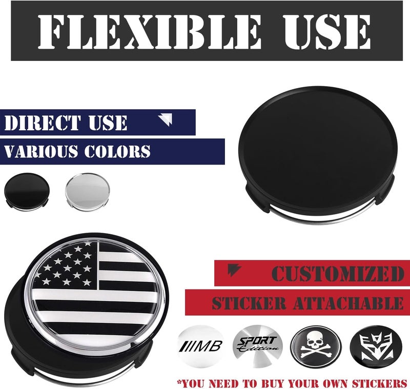 KitsPro 2.9Inch 75MM Wheel Center Caps, Pack of 4 (Matte Black, Outer 75MM, Inner 73MM) - Image 5