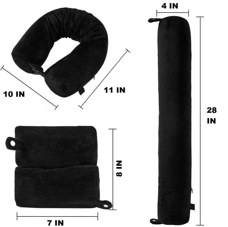 OCTOPUSPRIME OCTOPUSPRIME Twist Memory Foam Travel Pillow for Neck, Chin, Lumbar and Leg Support for Travling on Airplane, Train, Bus or at Home-Adjustable (Black) - Image 4