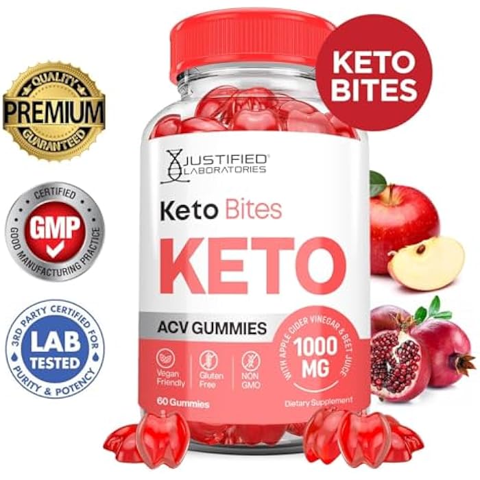 Justified Laboratories Keto Bites Keto ACV Gummies Advanced Formula 1000MG Keto Bites Keto Gummies Apple Cider Vinegar Formulated with Pomegranate Beet Juice Powder B12 Vegan Non GMO 60 Gummys - Image 3