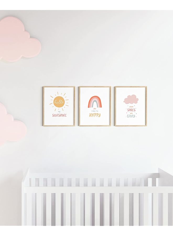 erorex Nursery Posters And Rainbow Wall Decor Set Of 3 Rainbow Wall Art For Kids Wall Art For Nursery Girl Kids Wall Art Rainbow Classroom Decor 8X10 Unframed - Image 4
