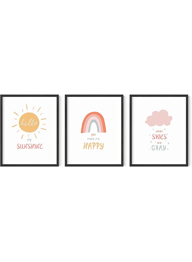erorex Nursery Posters And Rainbow Wall Decor Set Of 3 Rainbow Wall Art For Kids Wall Art For Nursery Girl Kids Wall Art Rainbow Classroom Decor 8X10 Unframed - Image 1
