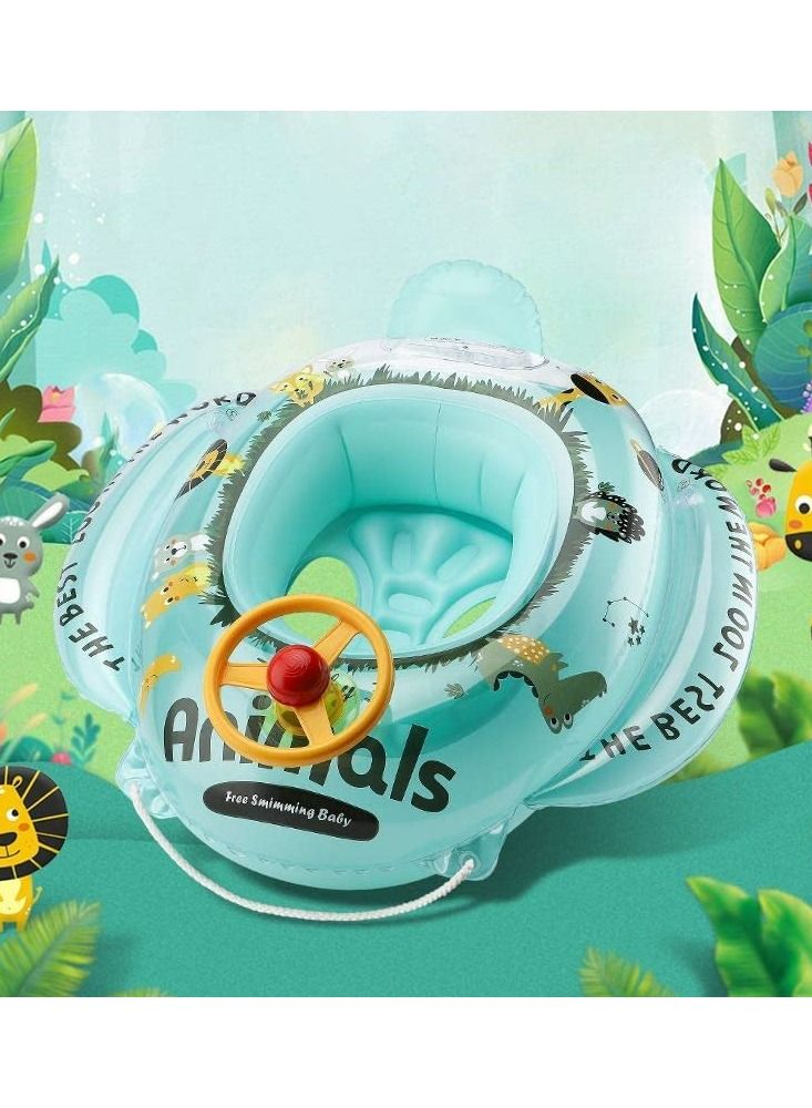 LIMOS Baby Inflatable Swim Float Seat Boat Pool Swim Ring for Toddler (Animal Green) - Image 5