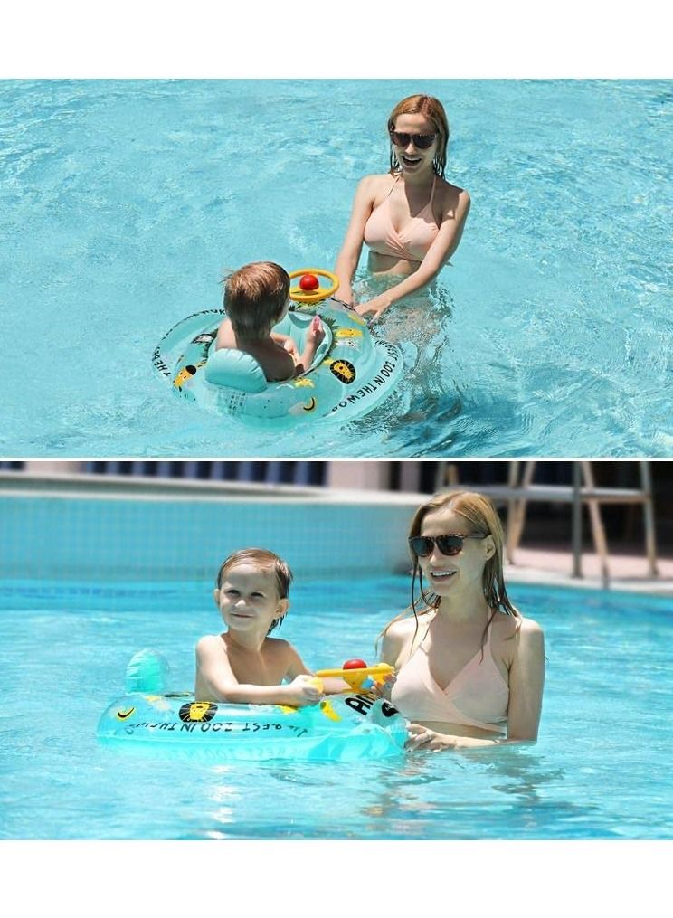 LIMOS Baby Inflatable Swim Float Seat Boat Pool Swim Ring for Toddler (Animal Green) - Image 3