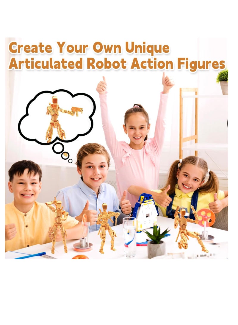 Zikra 13 Action Figure -T-13 Figure, Action Figure, Multi-Jointed Movable Robot Figures, 3D Printed Action Figures, Lucky 13 Action Figures Activity Robot, Home Desktop Decorations Gifts for Game Lovers - Image 2