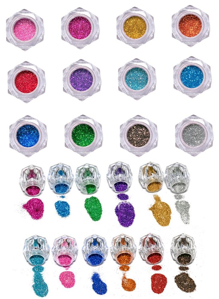 جلازي بودرة ظلال عيون متلألئة لإبراز 12 لونًا - Image 4