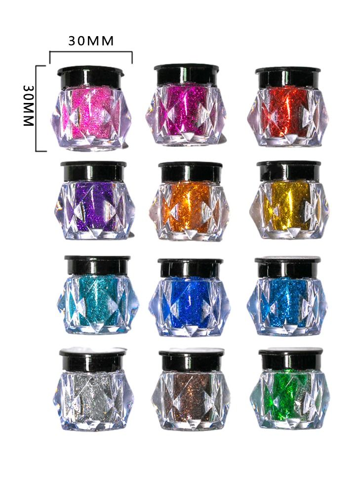 جلازي بودرة ظلال عيون متلألئة لإبراز 12 لونًا - Image 3