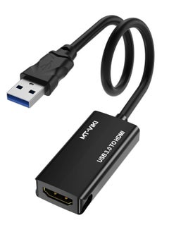 محول USB 3.0 إلى HDMI، محول USB 3.0 إلى HDMI ذكر إلى أنثى، لجهاز الكمبيوتر المحمول أو شاشة العرض أو سطح المكتب أو التلفزيون، يدعم أنظمة التشغيل Mac OS وWindows 10/8.1/8/7 (أحادي الاتجاه)