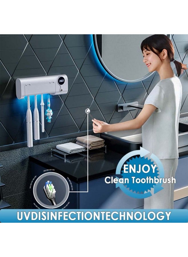MIMORE Toothbrush Holder, 4 Toothbrush Slots & Timer Function, Cordless Wall Mounted Toothbrush Holders for Bathrooms - Image 2