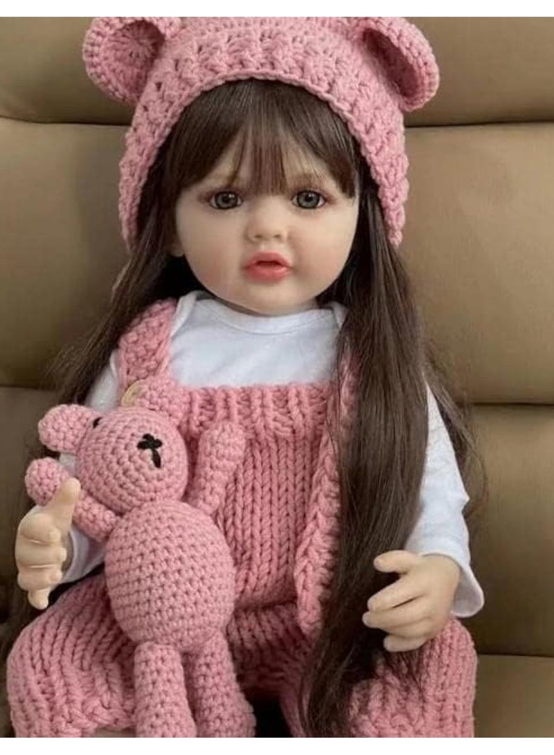 Nano Classic 22 inch 55cm Reborn Baby Doll Soft Full body Silicone vinyl Doll Newborn real like Baby Doll Girl Toy -  Pink2 - Image 1