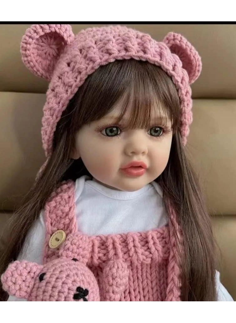 Nano Classic 22 inch 55cm Reborn Baby Doll Soft Full body Silicone vinyl Doll Newborn real like Baby Doll Girl Toy -  Pink2 - Image 2