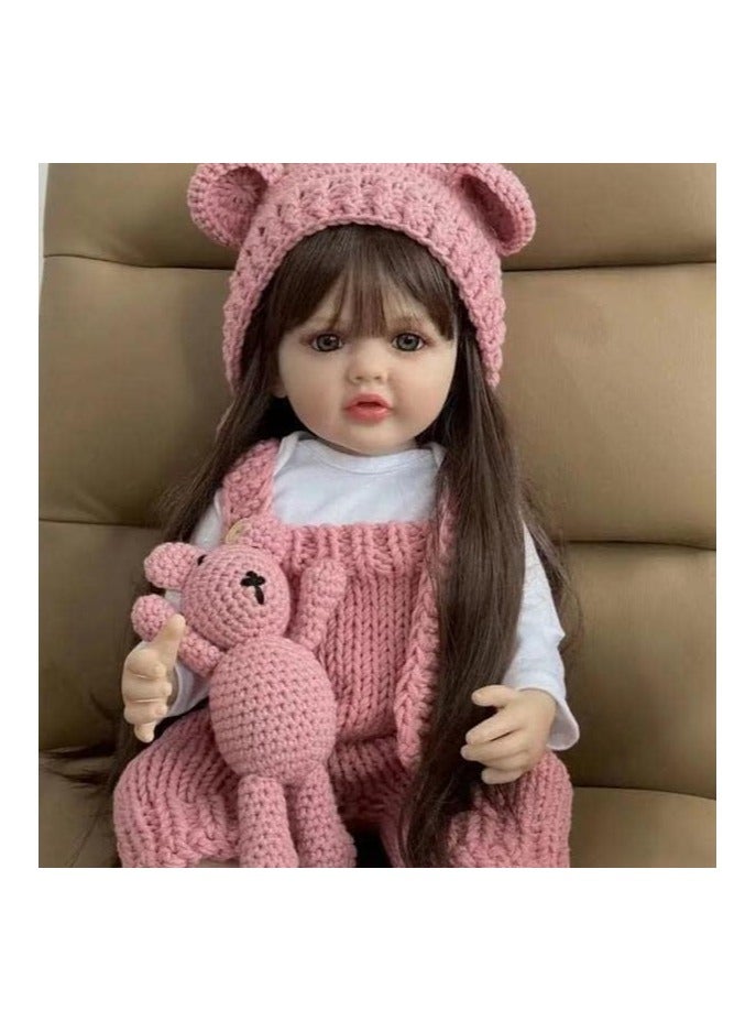 Nano Classic 22 inch 55cm Reborn Baby Doll Soft Full body Silicone vinyl Doll Newborn real like Baby Doll Girl Toy -  Pink2 - Image 4