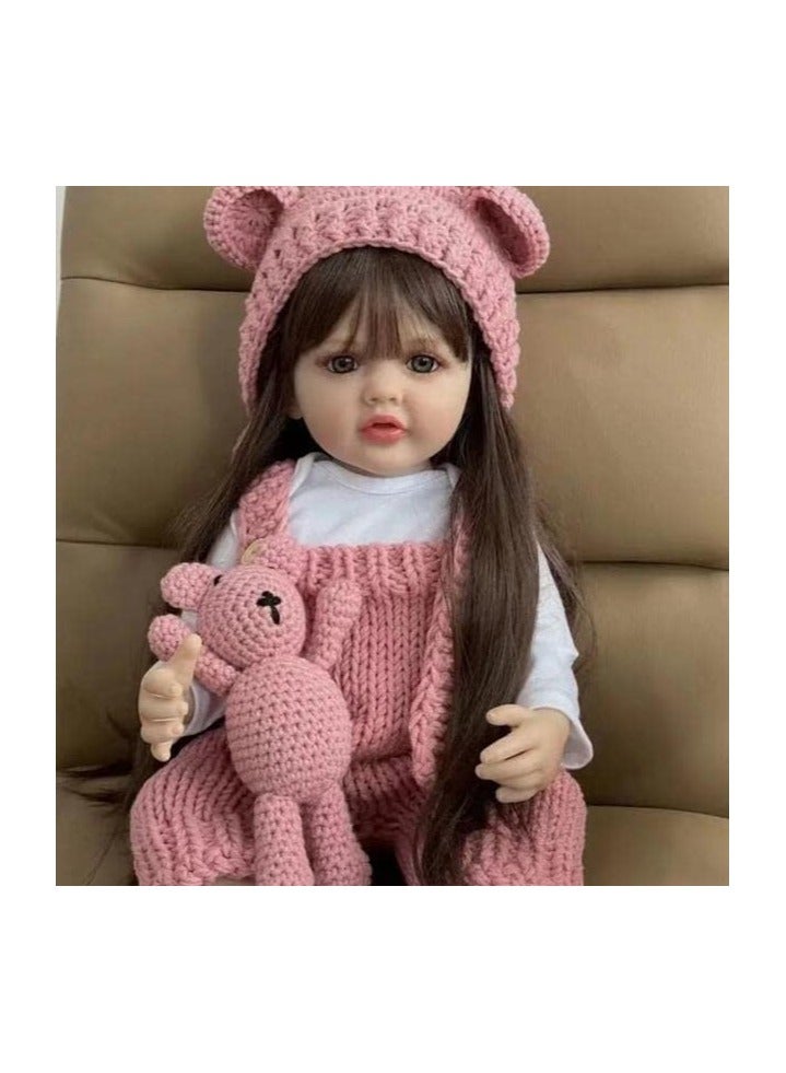 Nano Classic 22 inch 55cm Reborn Baby Doll Soft Full body Silicone vinyl Doll Newborn real like Baby Doll Girl Toy -  Pink2 - Image 5