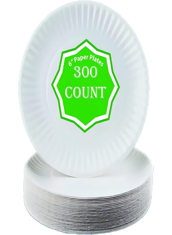 Perfect Stix Paper Plate 6" Paper Plates White, Pack of 300 (Packaging May Vary) - Image 1