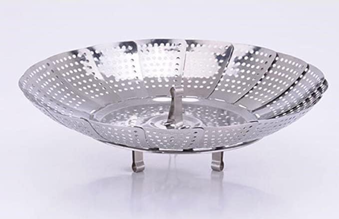 QUALIZA Vegetable Steamer Basket Premium Stainless Steel Veggie Steamer Basket Folding Expandable Steamers to Fits Various  - Image 3