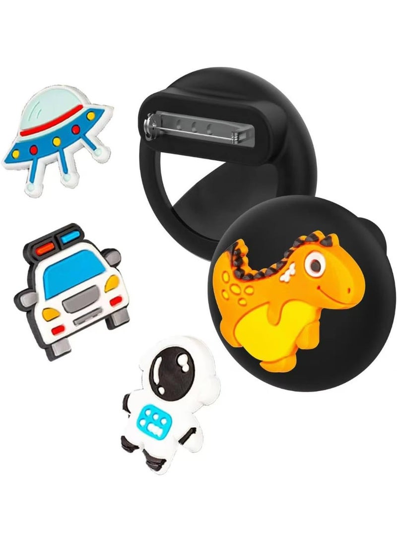Ecosystem Case Hidden for Airtags, Holder Protective Cover compatible with AirTags, Wearable Tracker Cases for Child, Elderly, Pets Collar, Clothes, Backpacks (Black Include (4TOYS)