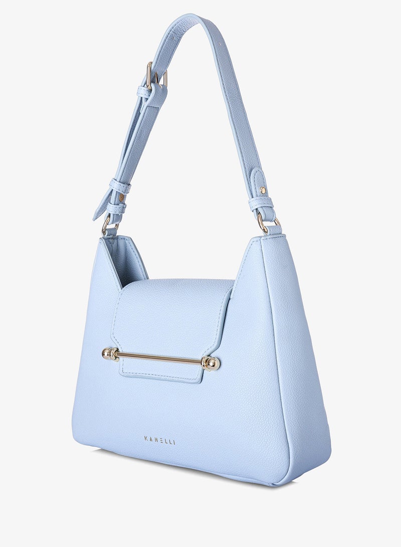 KANELLI Women's handbag from Kanelli, elegant shape New Collection  AAY2401005 Blue - Image 3
