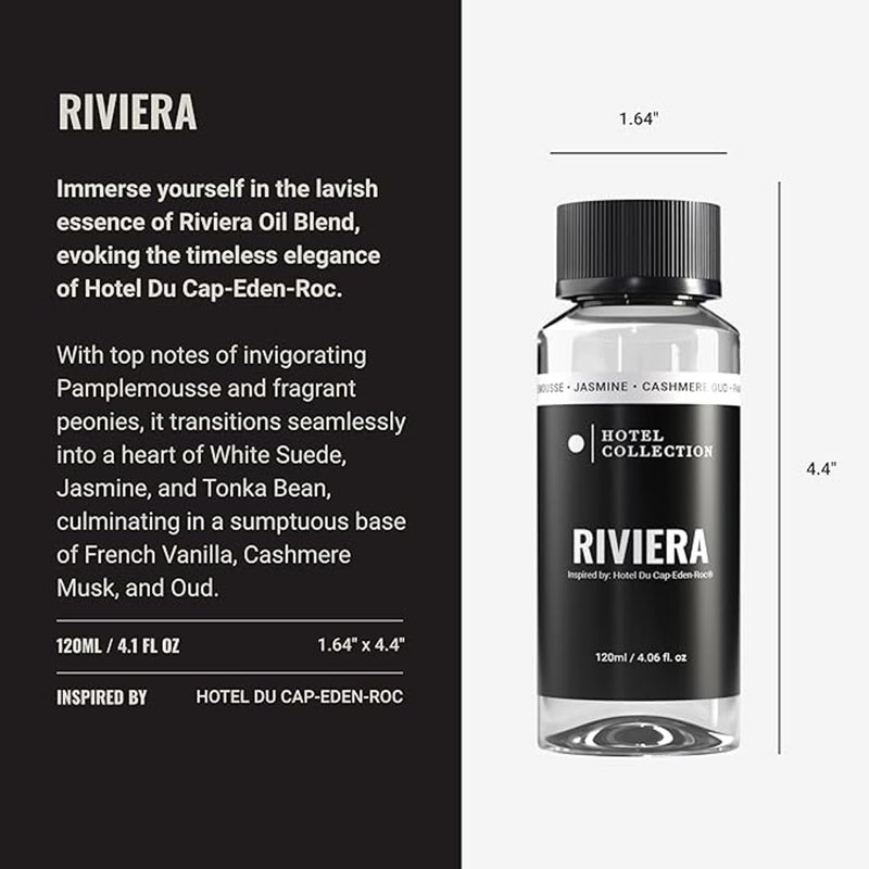 Hotel Collection Riviera Fragrance Oil Blend - Hotel Inspired for Luxury Essential Oil Diffusers - Aromatherapy Scent Diffuser Oil - Pampleemousse, Jasmine, and Cashmere Oud - 120 mL, 4.1 fl oz - Image 2