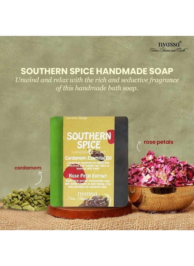 نايسا صابون الاستحمام الطبيعي المصنوع يدويًا من Southern Spice | مستخلص بتلات الورد وزيت الجوجوبا العضوي المعصور على البارد | مناسب لجميع أنواع البشرة، 150 جرام  - Image 2