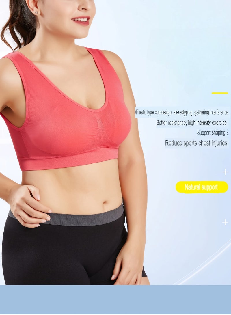 AROAQ Women Sports Bra, Fitness Sports Yoga Bra with Removable Padding,  Double-layer Seamless  Sports Bra without Rims, Comfortable Soft Bra for Workouts Running Yoga Trainings, (Size XXL, Black)  - Image 2