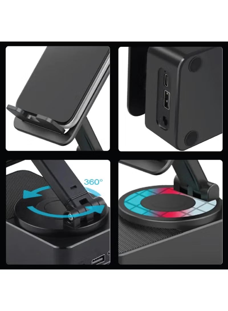 arizone Wireless Speaker with 360 Degree Phone Holder, Bluetooth Speaker and Anti-Slip Base HD Surround Sound Perfect for Home and Outdoors - Image 2