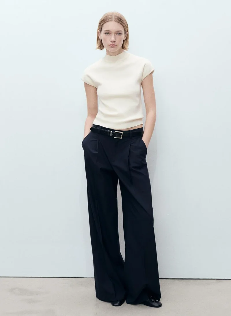 MANGO Short-Sleeved Fine-Knit Sweater