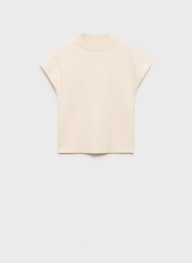 MANGO Short-Sleeved Fine-Knit Sweater