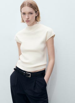 MANGO Short-Sleeved Fine-Knit Sweater  - Image 1