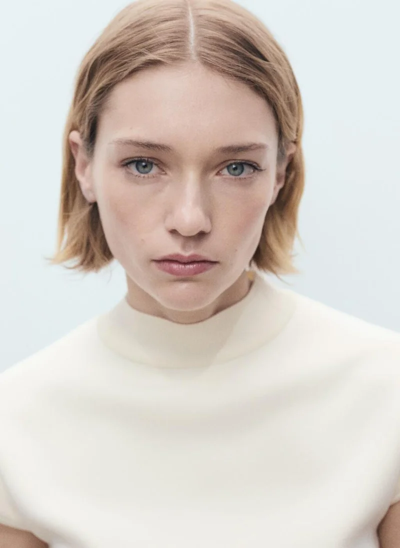 MANGO Short-Sleeved Fine-Knit Sweater