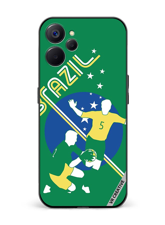 VR CREATIVE Protective Case Cover For Realme 10 5G Brazil Football Soccer Players Design Multicolour - Image 1