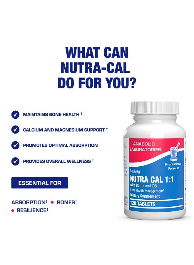 Anabolic Laboratories Calcium Magnesium D3 Bone Supplement for Women - Clinical Bone Strength Supplement with Magnesium Calcium Vitamin D3 & Boron Complex for Bone Maintenance - 120 Count Nutra Cal 1:1 - Image 5
